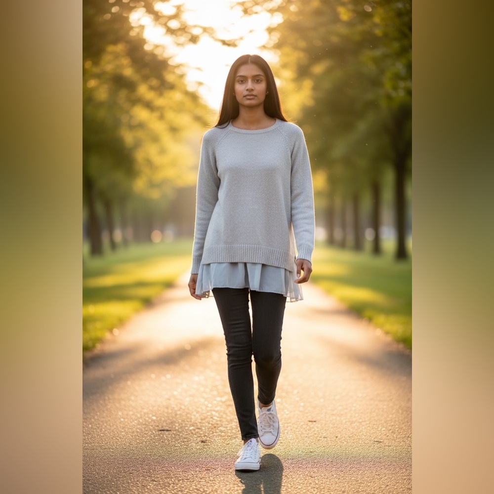 Women's Light Blue Faux Layered Sweater. NWOT. - Picture 1 of 4